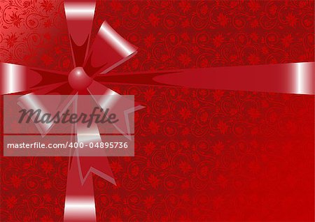 Illustration of gift wrapping in red colors
