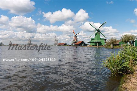 windmills from the Zaanse schans, north of amsterdam