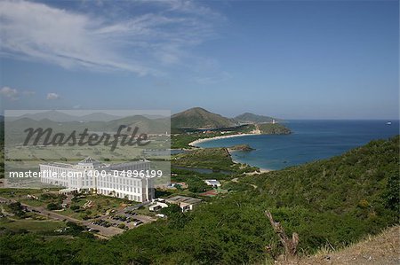 Bay with development on Isla de Margarita in Venezuela