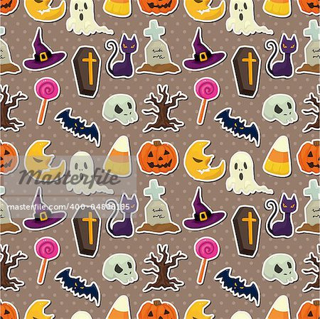 cartoon Halloween seamless pattern