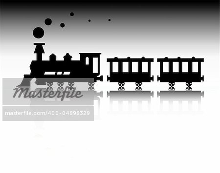 Image of vector illustration of train silhouette