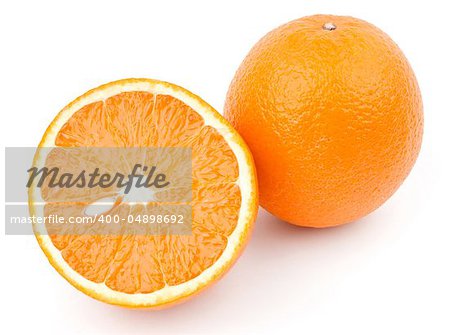 orange and half isolated on white background