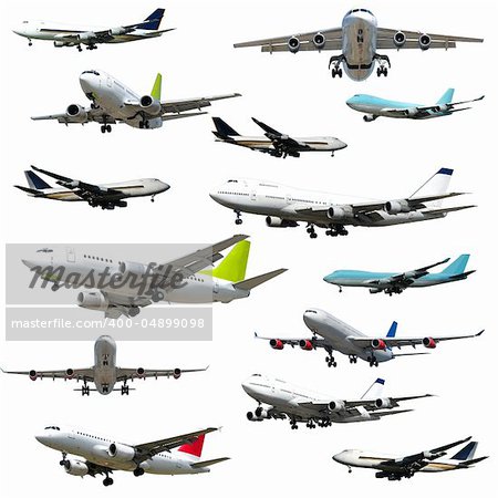 Collection with many planes on a clean white background. 5000 x 5000 pixels