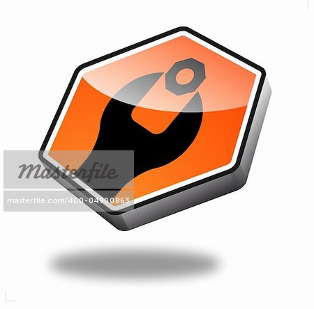 orange maintenance button with perspective
