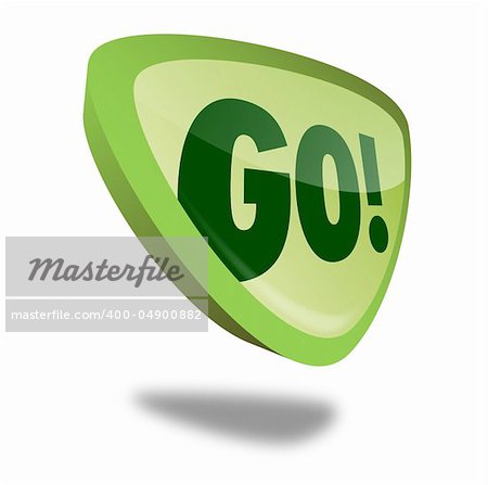 green go button with perspective