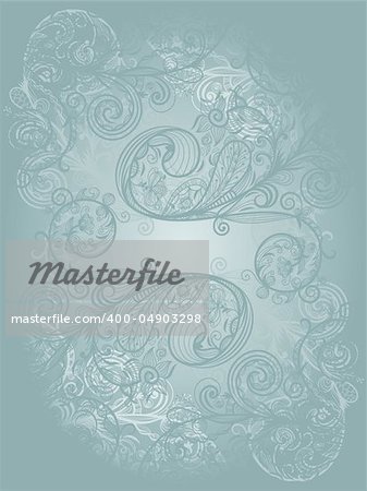 vector template with abstract  floral pattern and place for your text
