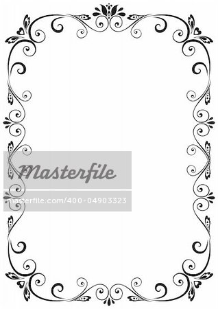 Frame A4 with floral ornaments