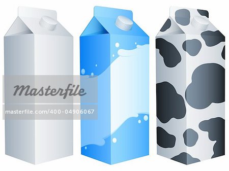 Set of 3 milk packs.