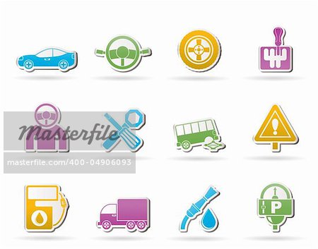 car services and transportation icons - vector icon set