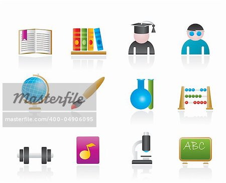 school and education icons - vector icon set