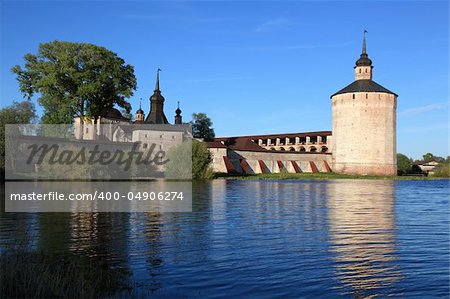 Old Kirillo-Belozersky monastery, general view from lake. Russia