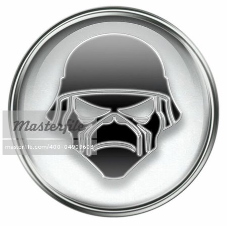 Army button grey, isolated on white background