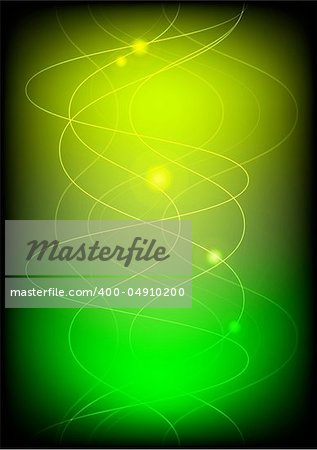 Abstract Background - Glowing Waves on Black Background