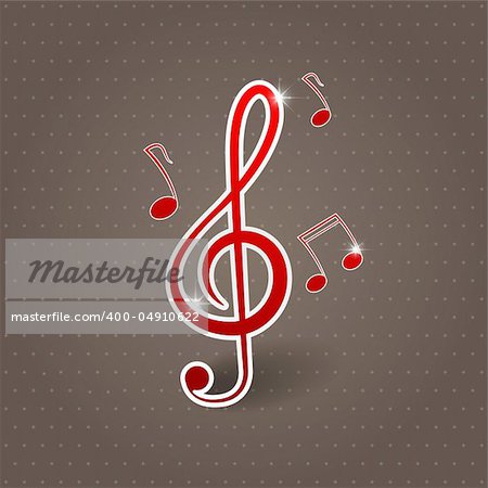 Vector musical background with treble clef