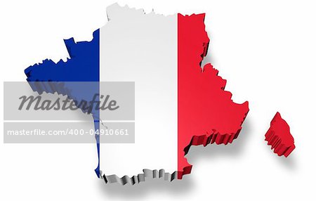 Illustration of france on white background with shadow