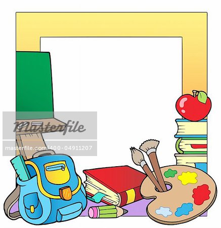 School theme frame 2 - vector illustration.