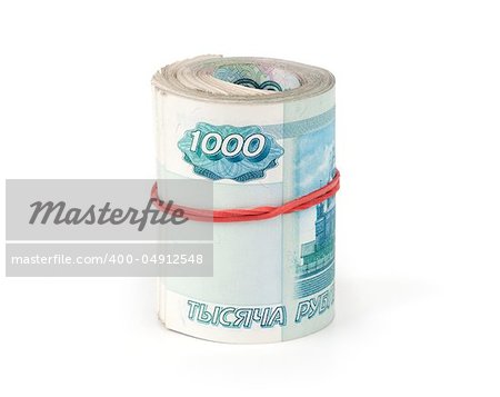 Russian money isolated on a white background