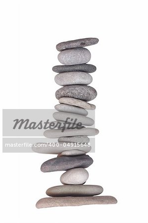 pyramid with  stones on a white background