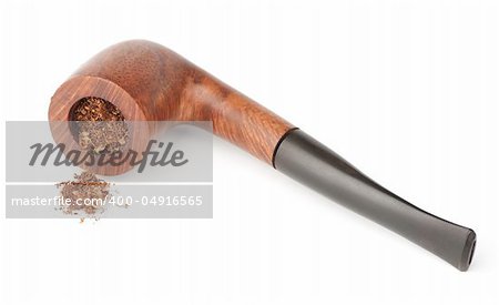 pipe with tobacco isolated on white background