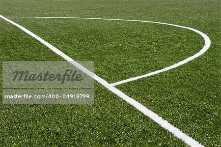 Penalty area on soccer field