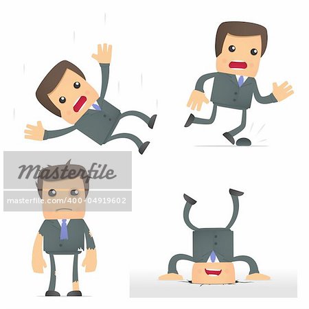 set of funny cartoon businessman in various poses for use in presentations, etc.