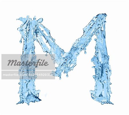 alphabet made of frozen water - the letter M