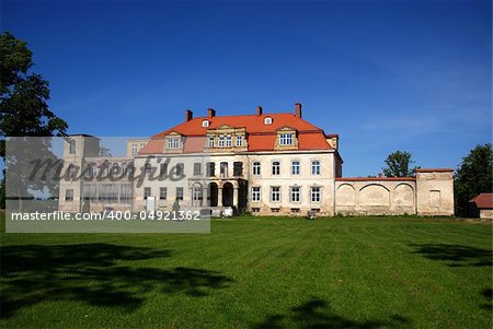 On old manor there is repair work. Estonia. Malla.