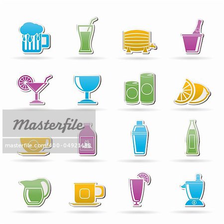 beverages and drink icons - vector  icon set