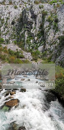 Ljuta river and big mountains in Montenegro