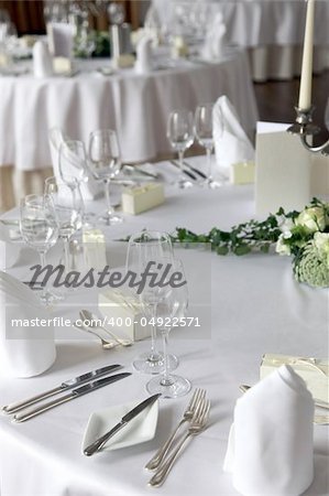 Festive table in the restaurant - upright format