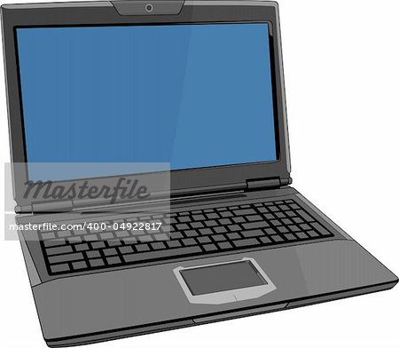 Modern laptop on white