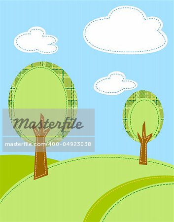 stylized trees vector background