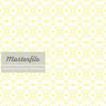 Background of seamless floral and polka dots pattern
