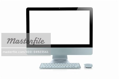 Personal computer isolated on white (Clipping path included)