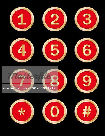 Buttons with numbers - vector