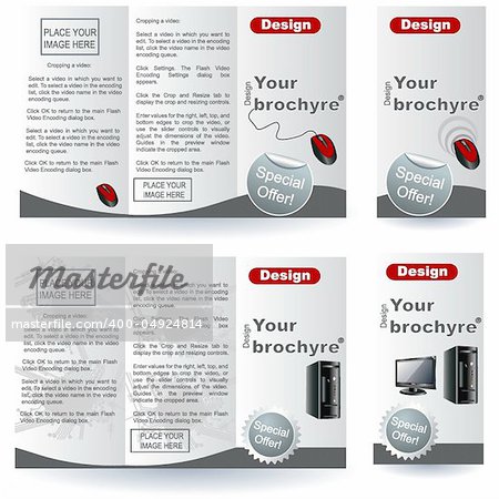 Illustration of two brochure designs for your computer products