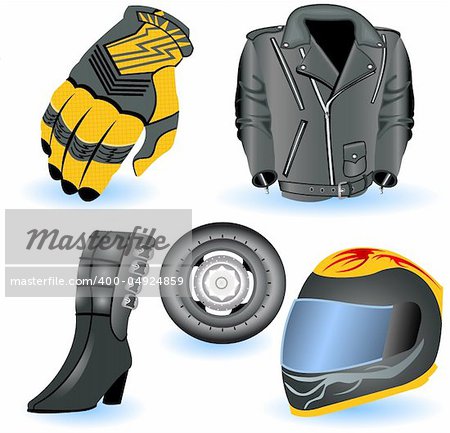 A collection of 6 different motorcycle icons- part 1.