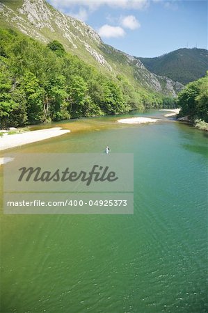 green river Sella near to Ribadesella village in Asturias Spain