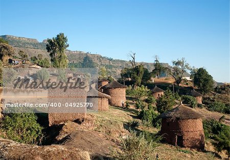 traditional african village houses in lalibela ethiopia