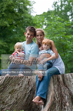 Portrait of family with two children