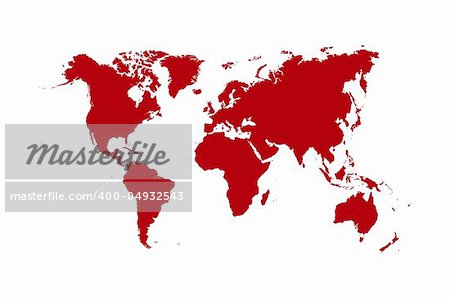 World map isolated over a white background