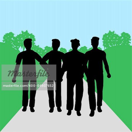 Silhouettes of people - men