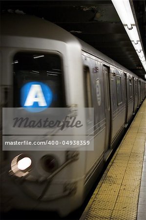 A Train Subway Line in New York City