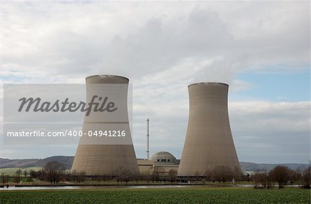 atomic power plant and a river in front of it