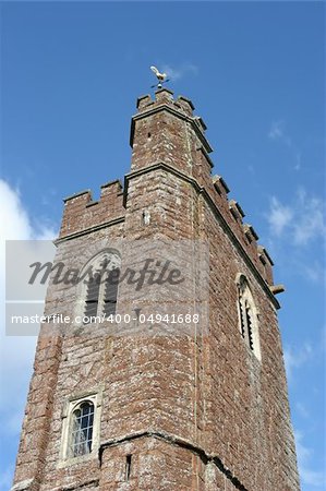 An old Church tower in Devon, England.