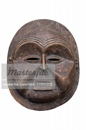 Handmade antique african mask, contain clipping paths, Ndebele tribe, Bulawayo, Zimbabwe