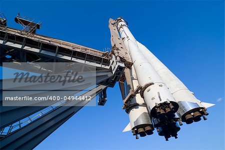 Russian space ship Vostok on its launch pad