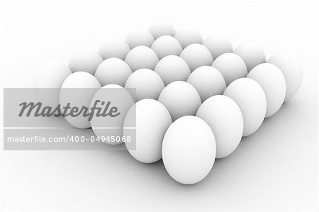 3d image of an egg army formation
