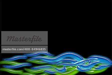 3d background illustrated blue and green decoration