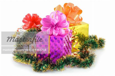 Boxes with presents. Symbol of holidays and christmas.